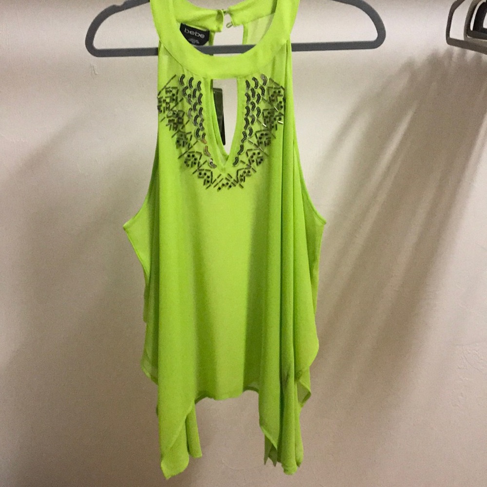 Lime green flowie top
